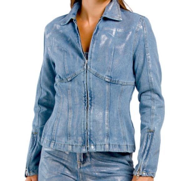 Jackets & Blazers - BLANK NYC Metallic Coated Jacket